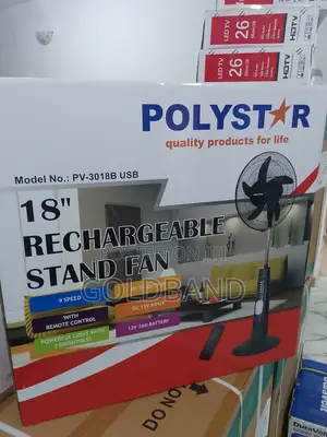 Avaliable18" Poly Star Rechargeable Stand Fan (PV3018B)