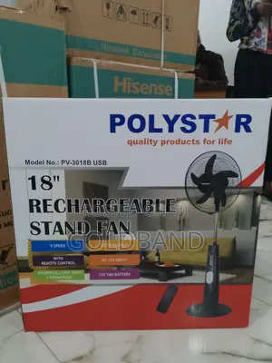 Energy-Efficient Poly Star Rechargeable Stand Fan (18" 3018B