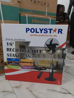Mind-Blowing 18" 3018B Poly Star Rechargeable Stand Fan