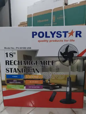 Brand New 28" Poly Star Rechargeable Stand Fan (PV3018B)
