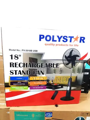 Long0lasting Poly Star 18" PV3018B Rechargeable Fan