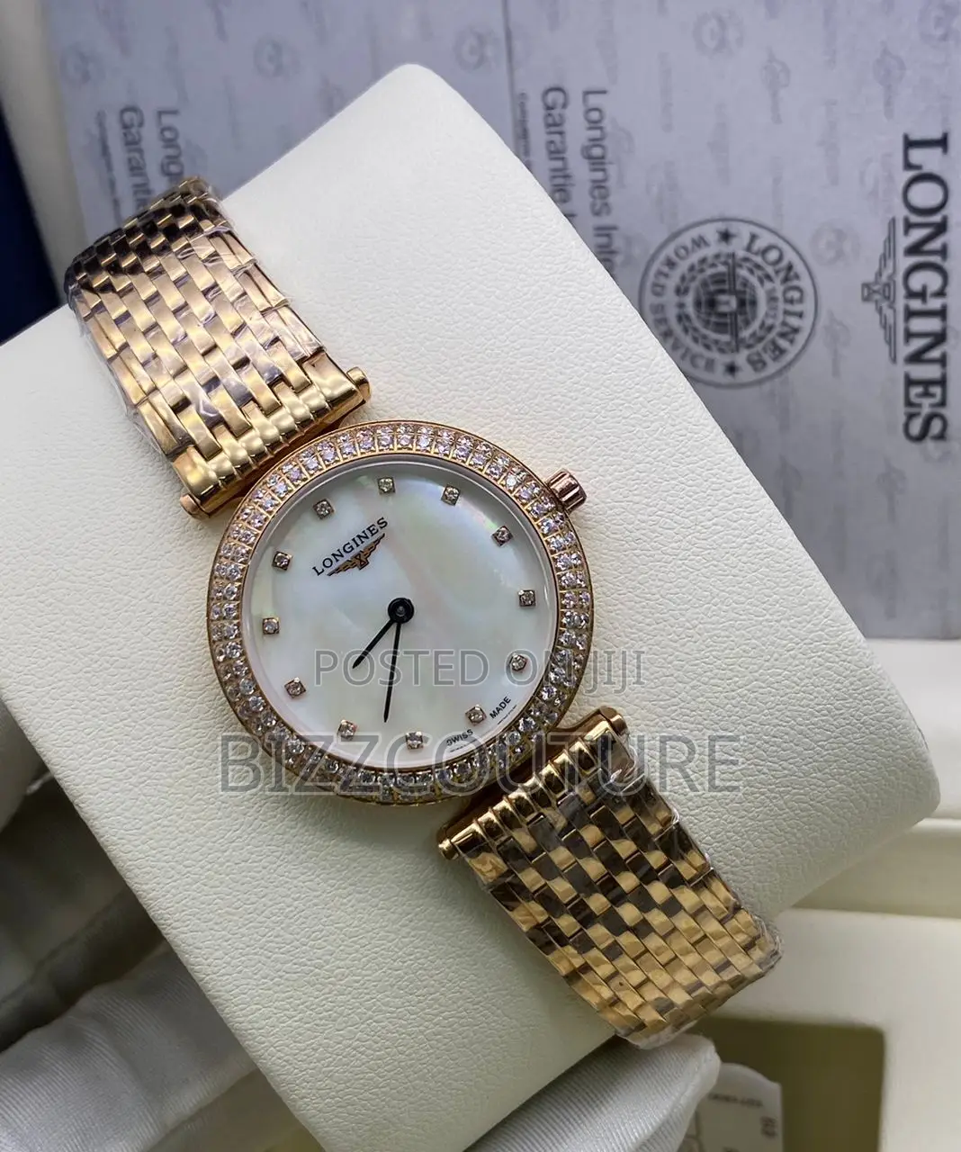 Original Longines Ladies Rosr Gold Chain Watch Is Available