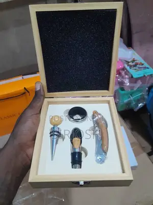 Unique Wooden Wine Opener Set