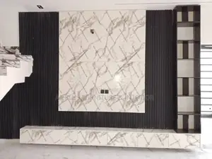 Tv Cladding With a Touch of Black With Marble Board