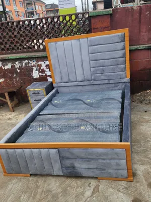 Quality 4.5by6 Upholstery Padded Bed Frame With One Bed Side