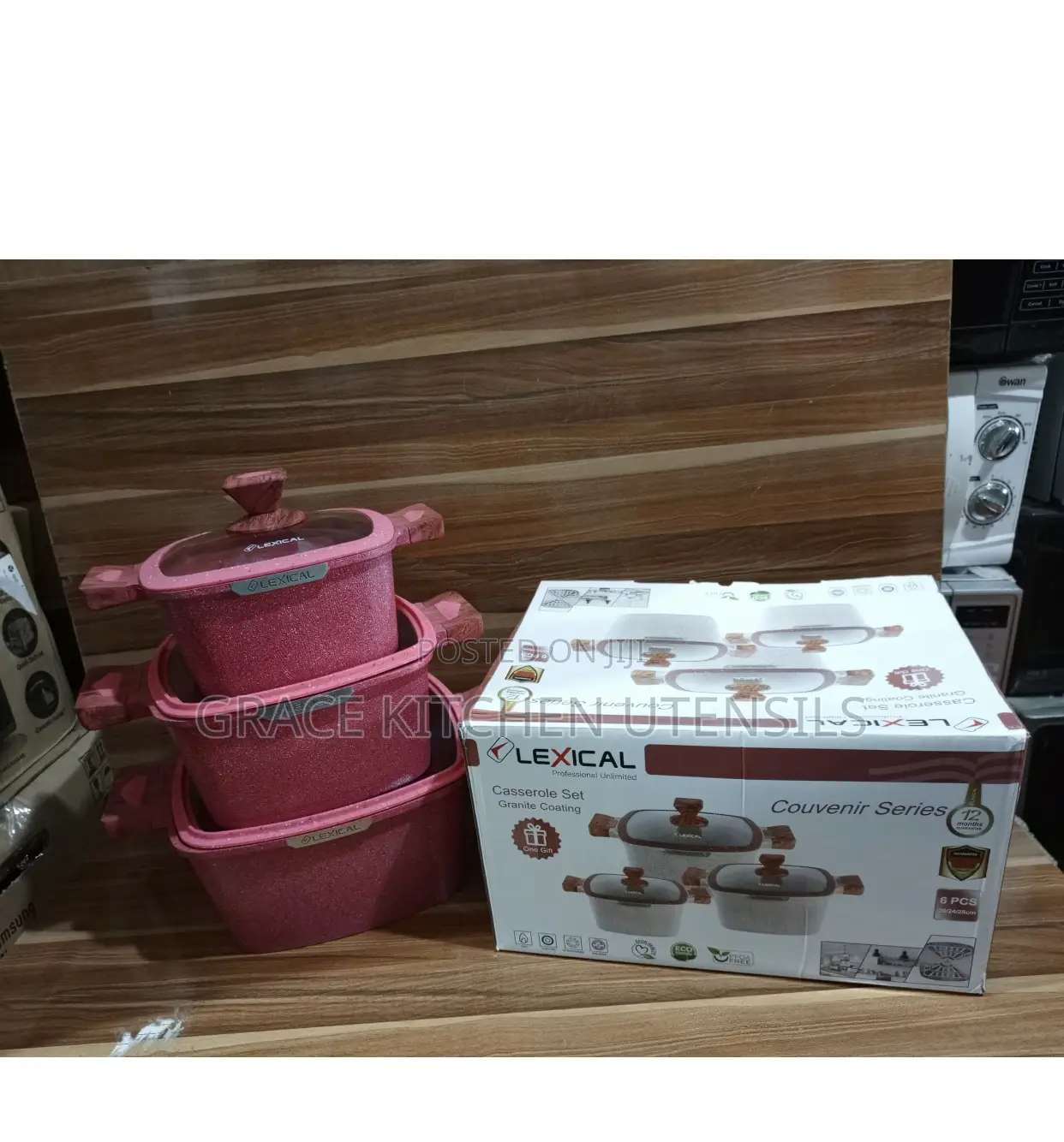 Lexical Casserole Set of 6 Pieces Granite Cookware