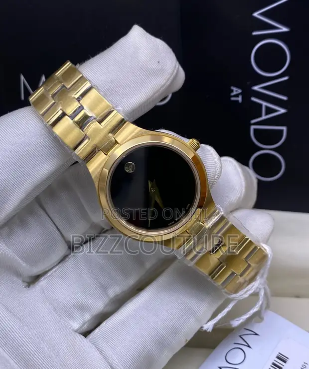 Original Movado Swiss Made Black Dail Gold Chain Watch in Wuse