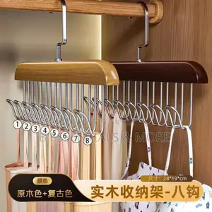 8hooks Multi Functional Solid Wood Hanger