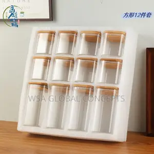 12 Set Square Glass Containers