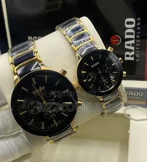 Original RADO Chronograph Gold Mix Black Chain Watch