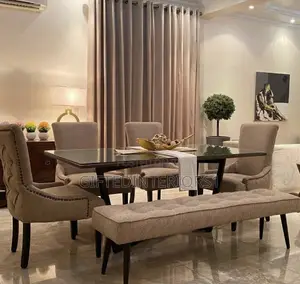 6 Seaters Dinning Set(Bench) With Glass Top