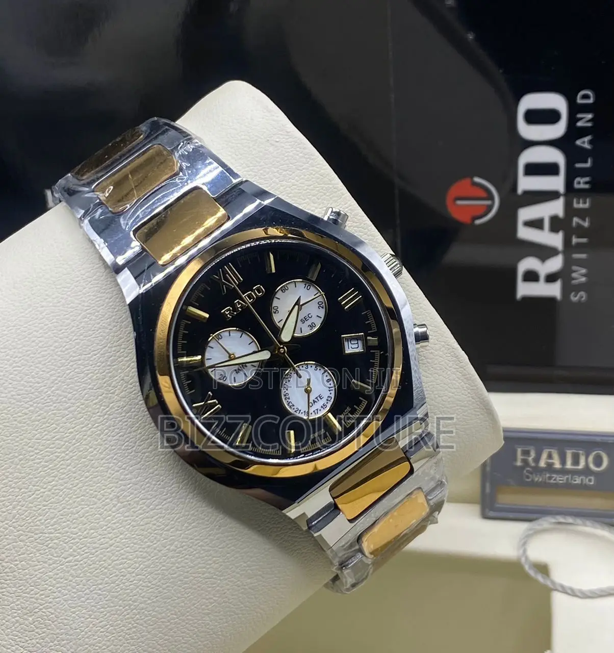 Original RADO Chronograph Gold Mix Silver Chain Watch