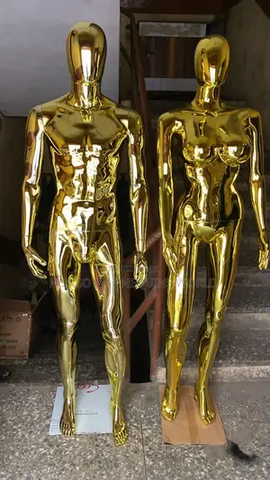 Male and Female Gold Chrome Faceless Mannequin