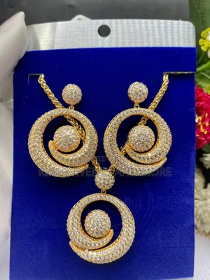 Lovely Zirconia Jewelry Set, Earrings Necklace. And Pendant