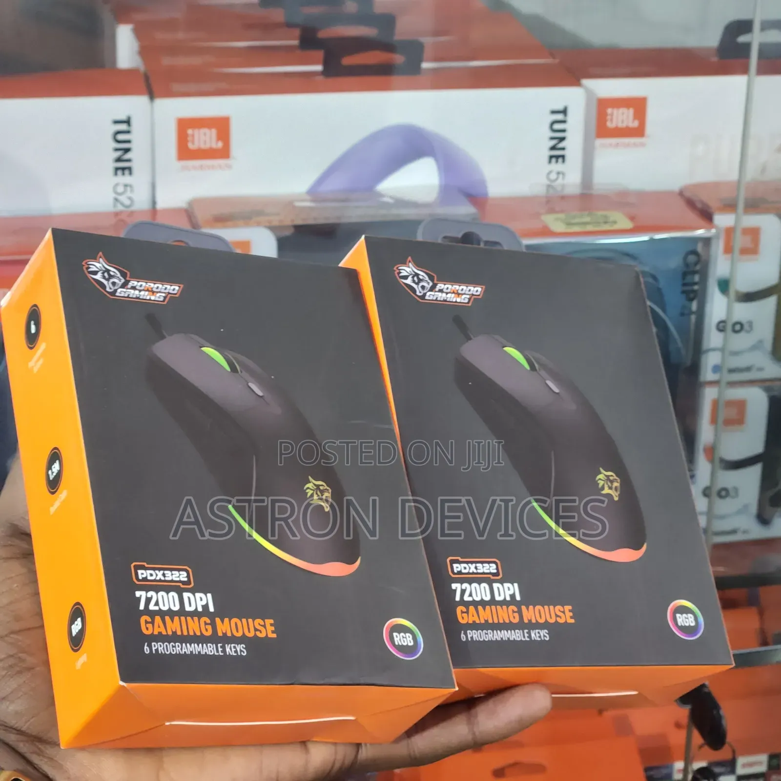 Porodo Gaming Wired Mouse DPI 7200 With RGB Light