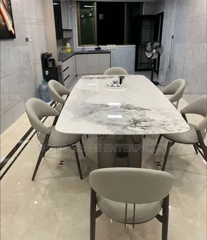 Unique Dining Set by 6 Seater With Marble Top Table.