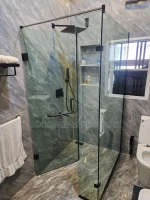 Black Hinged Glass Cubicle