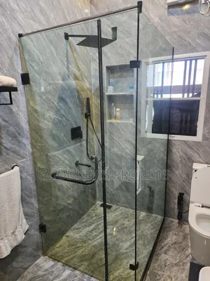 Black Hinged Glass Cubicle