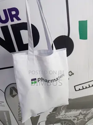 Branded White Tote Bag.,