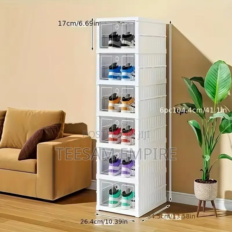 Folding Transparent Plastic Shoes Storage Box