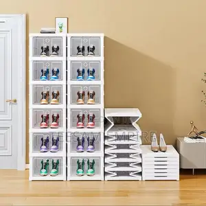 Folding Transparent Plastic Shoes Storage Box