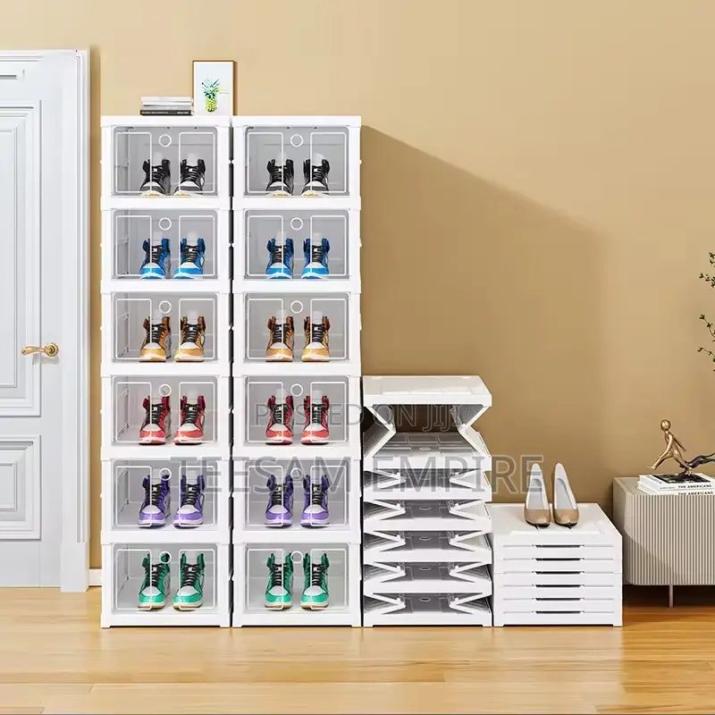 Folding Transparent Plastic Shoes Storage Box