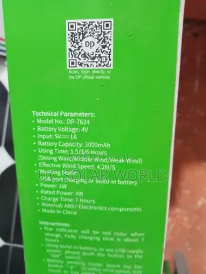 DP Duration Power 3000ahm Desktop Portable Rechargeable Fan