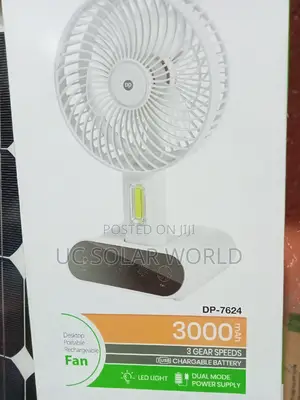 DP Duration Power 3000ahm Desktop Portable Rechargeable Fan