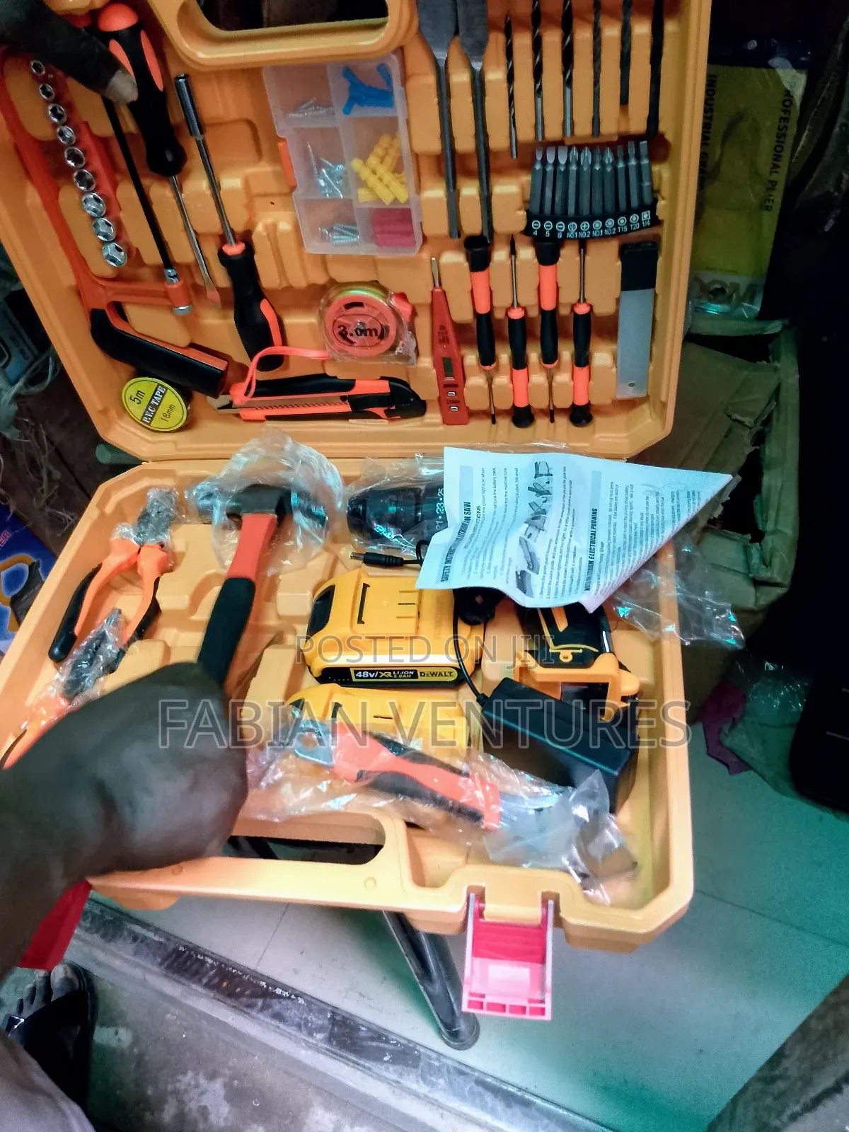 Set of Tools Box With Battery Drill Machine 48V