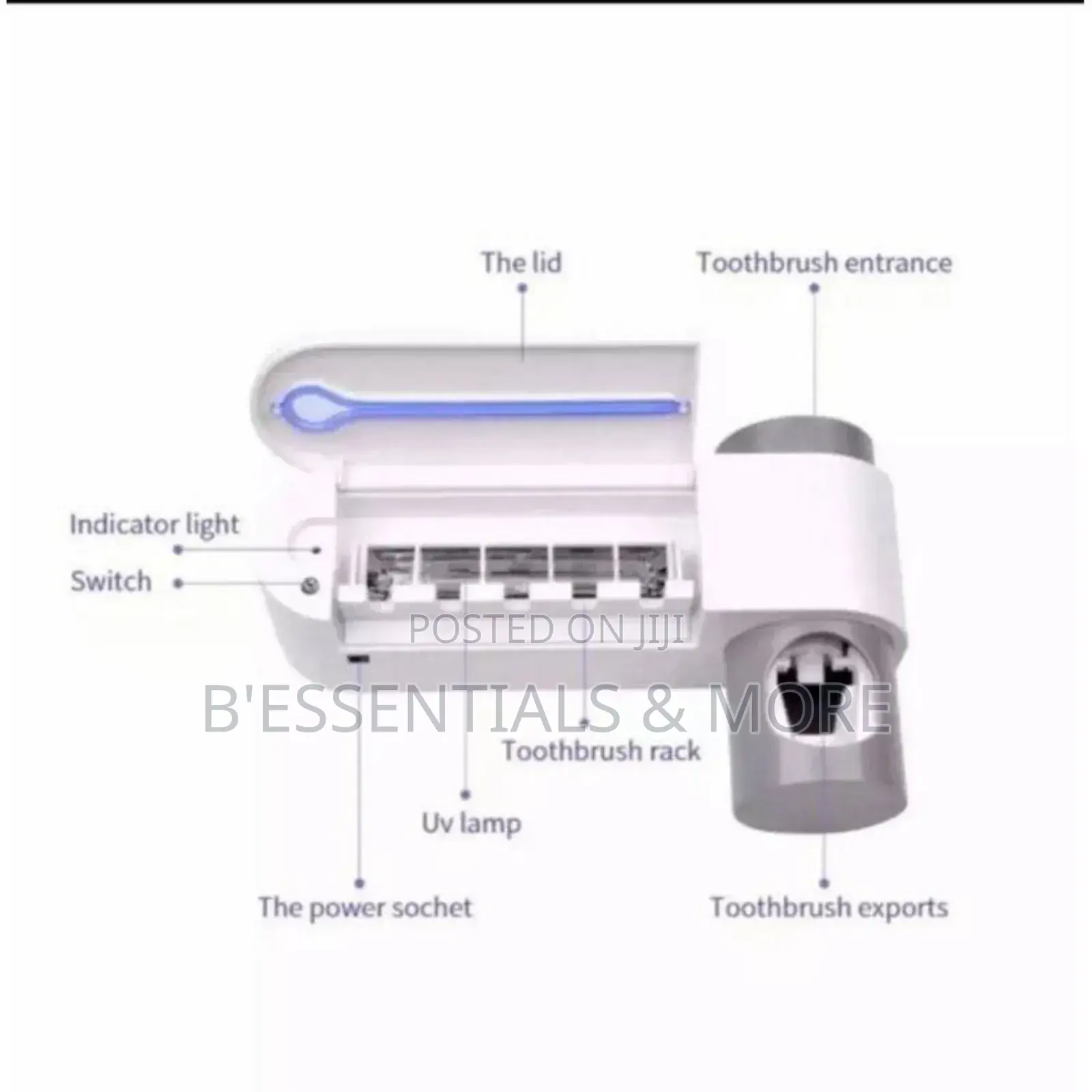 UV Light Toothbrush Steriliser and Toothpaste Holder