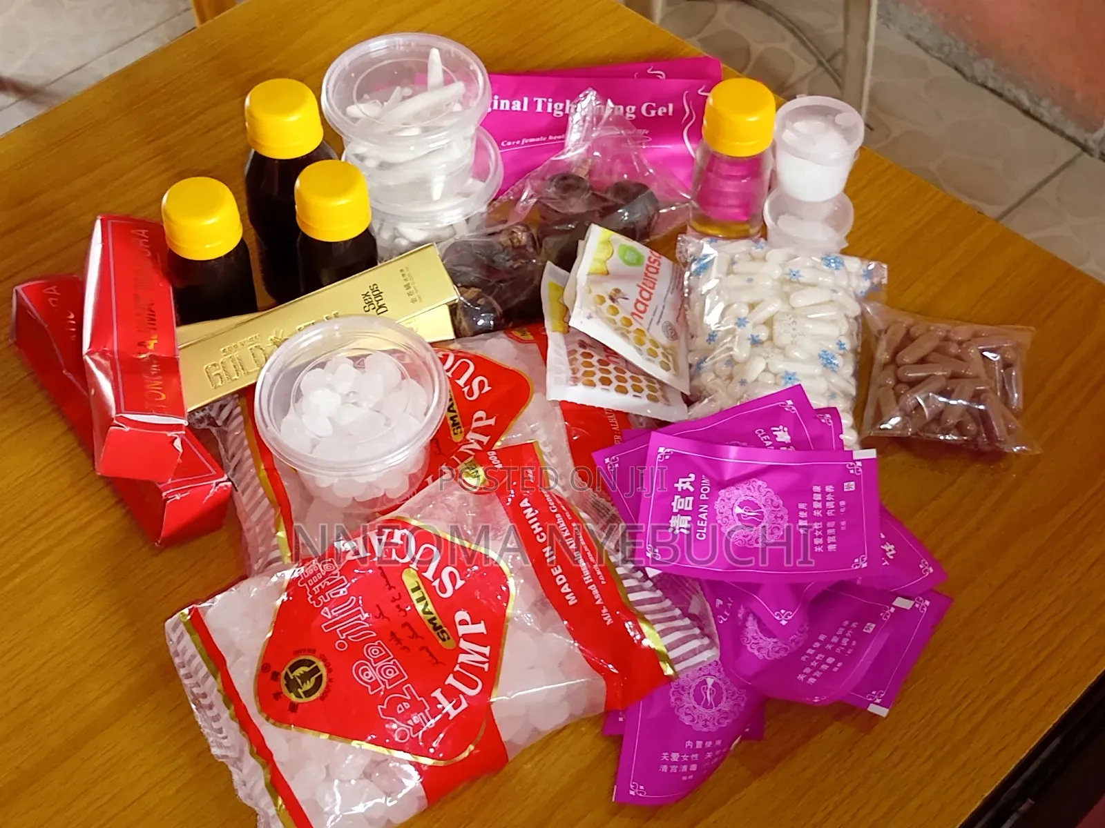 Yoni,Gorontula,Sugarlumps,Boric,Dripping Slippery Pills,Madu