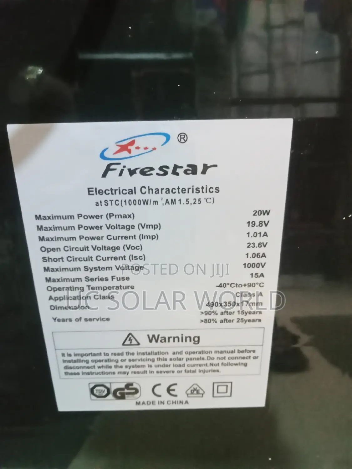 Five-Star 20w Solar Panel