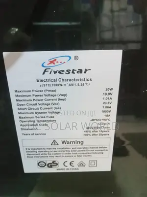 Five-Star 20w Solar Panel