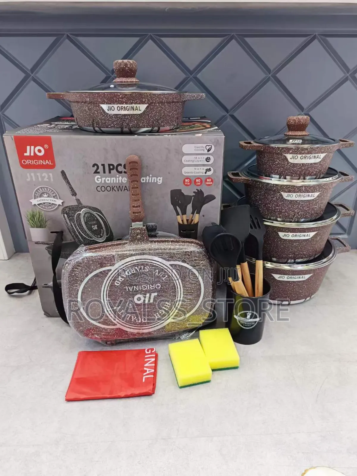 21pcs Granite Coating Cookware Set