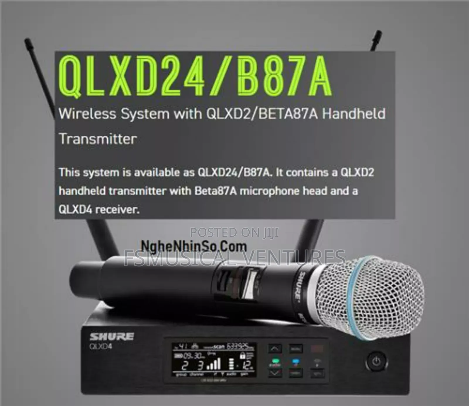 Shure QLXD24/B87A Handheld Wireless System With BETA 87A