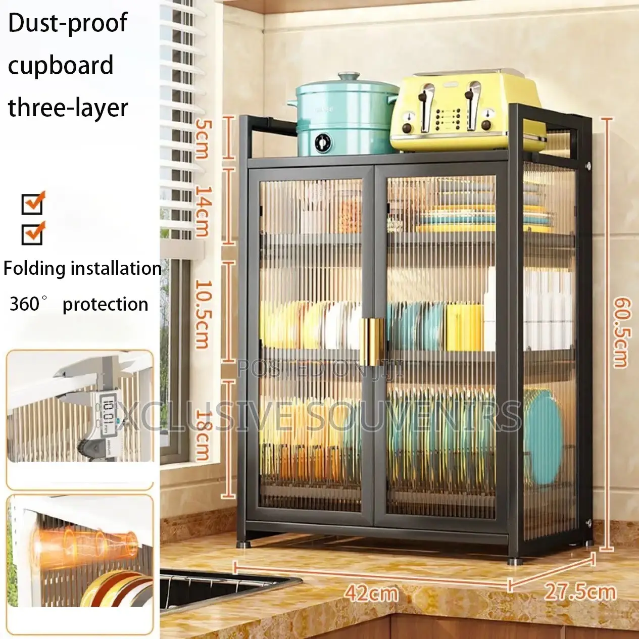 Multifunctional Countertop Rustproof Kitchen Storage Rack