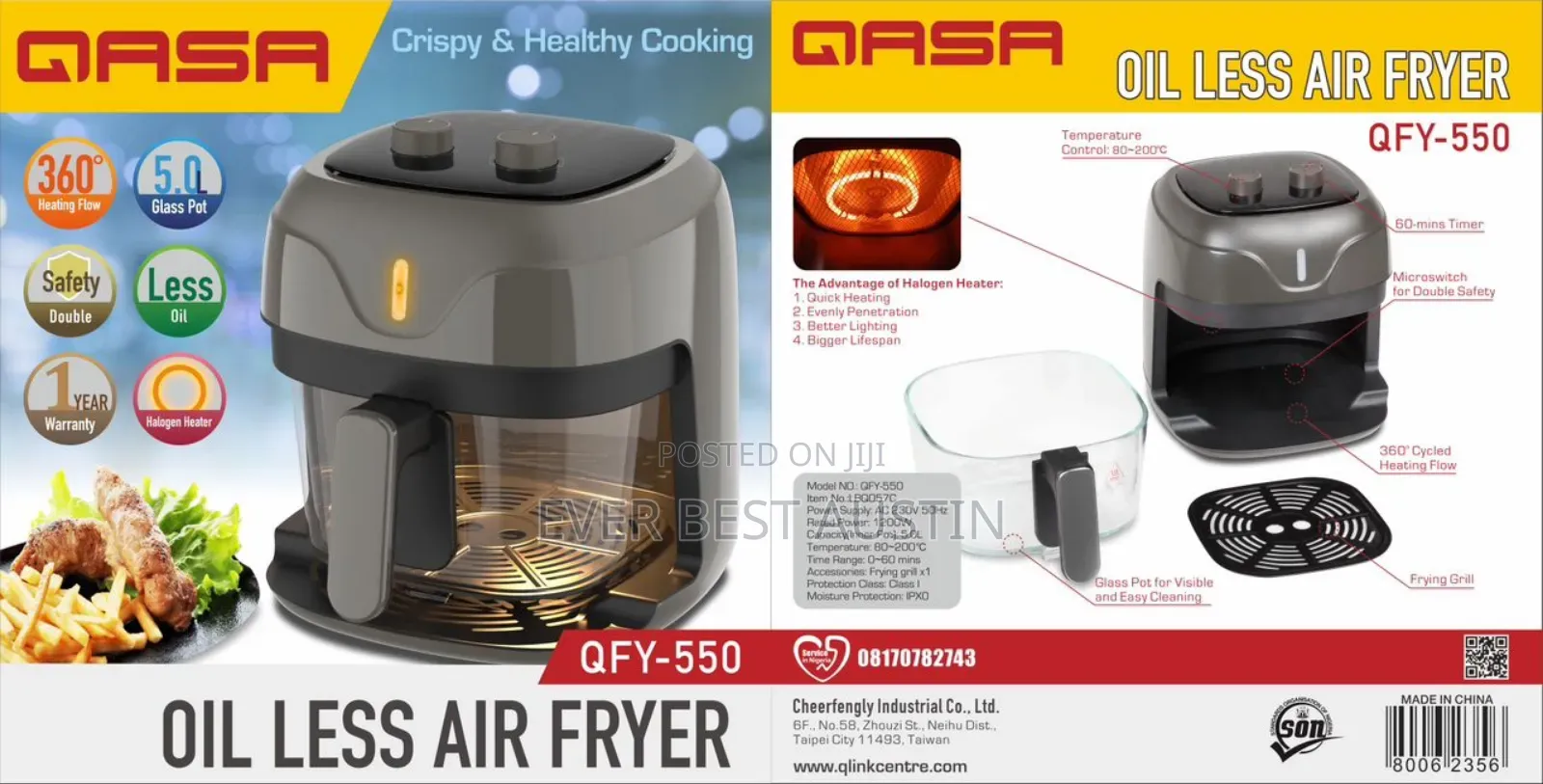 Qasa 5litres Air-Fryer