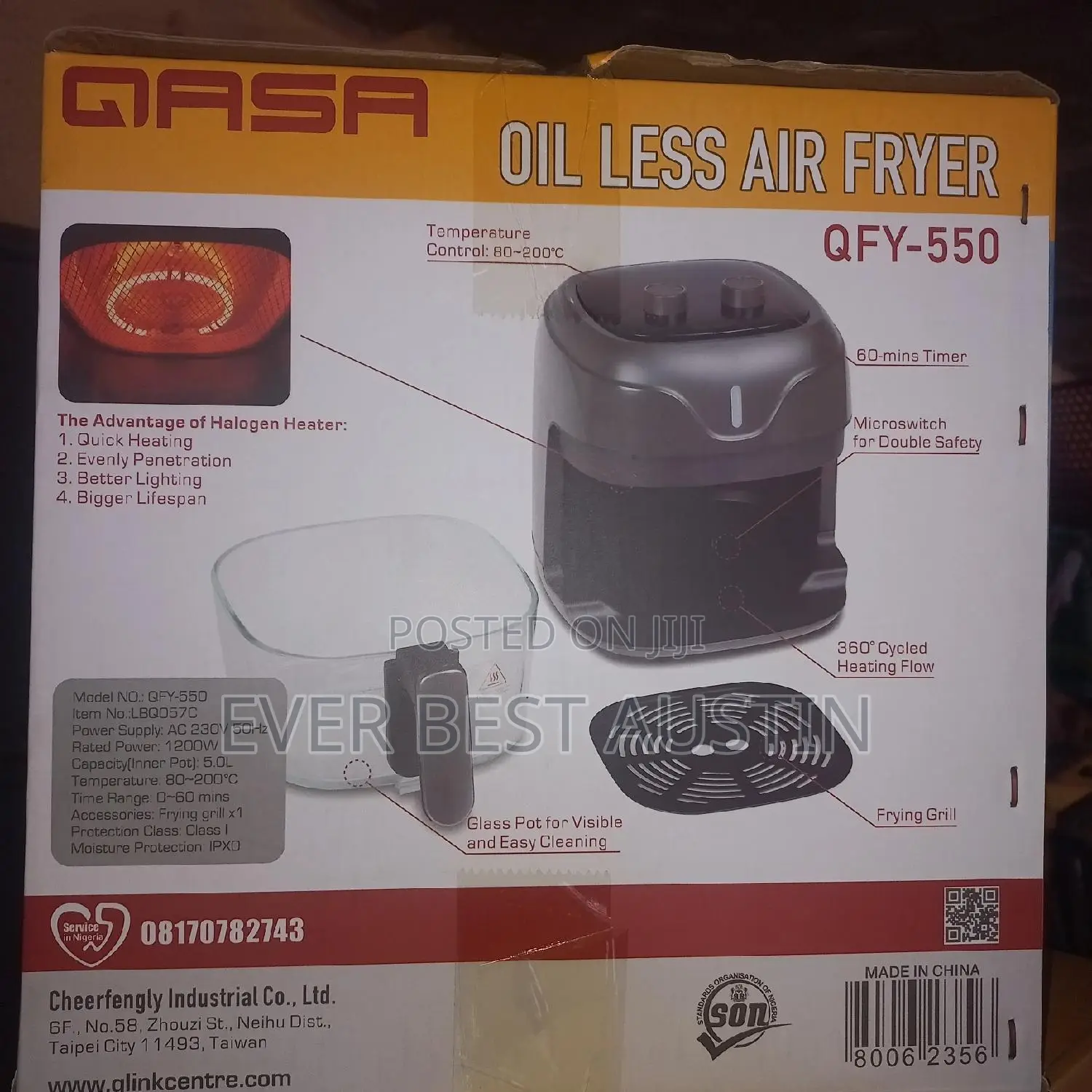 Qasa 5litres Air-Fryer