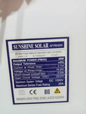 Sunshine Solar Panel 60w