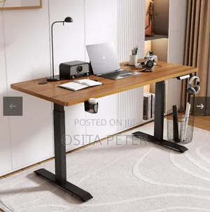 Adjustable Height Table Brown Color 1.4 Meter