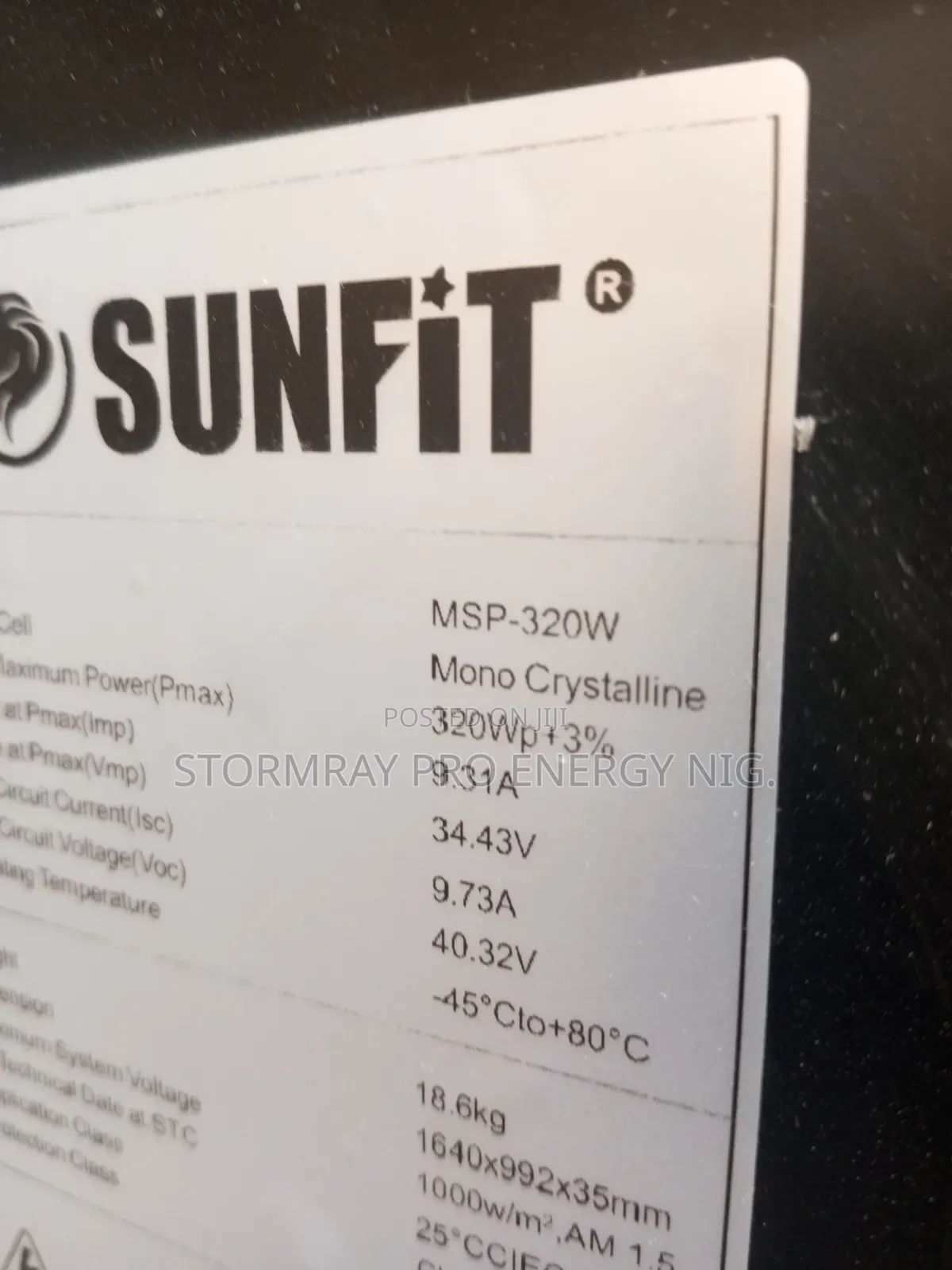 Sunfit 320watts Solar Panels