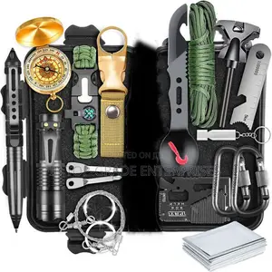 Emergency Survival Tool Outdoor Compass Whistle Flashlight