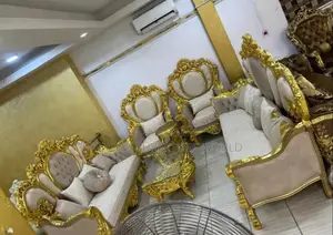 Complete Set of High Classic Turkish Royal Fabric Sofa Chair
