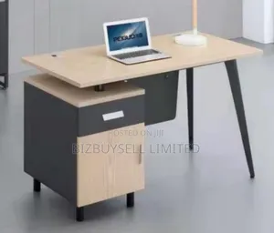 Office And Home Reading Table With Drawers And Metal Legs.