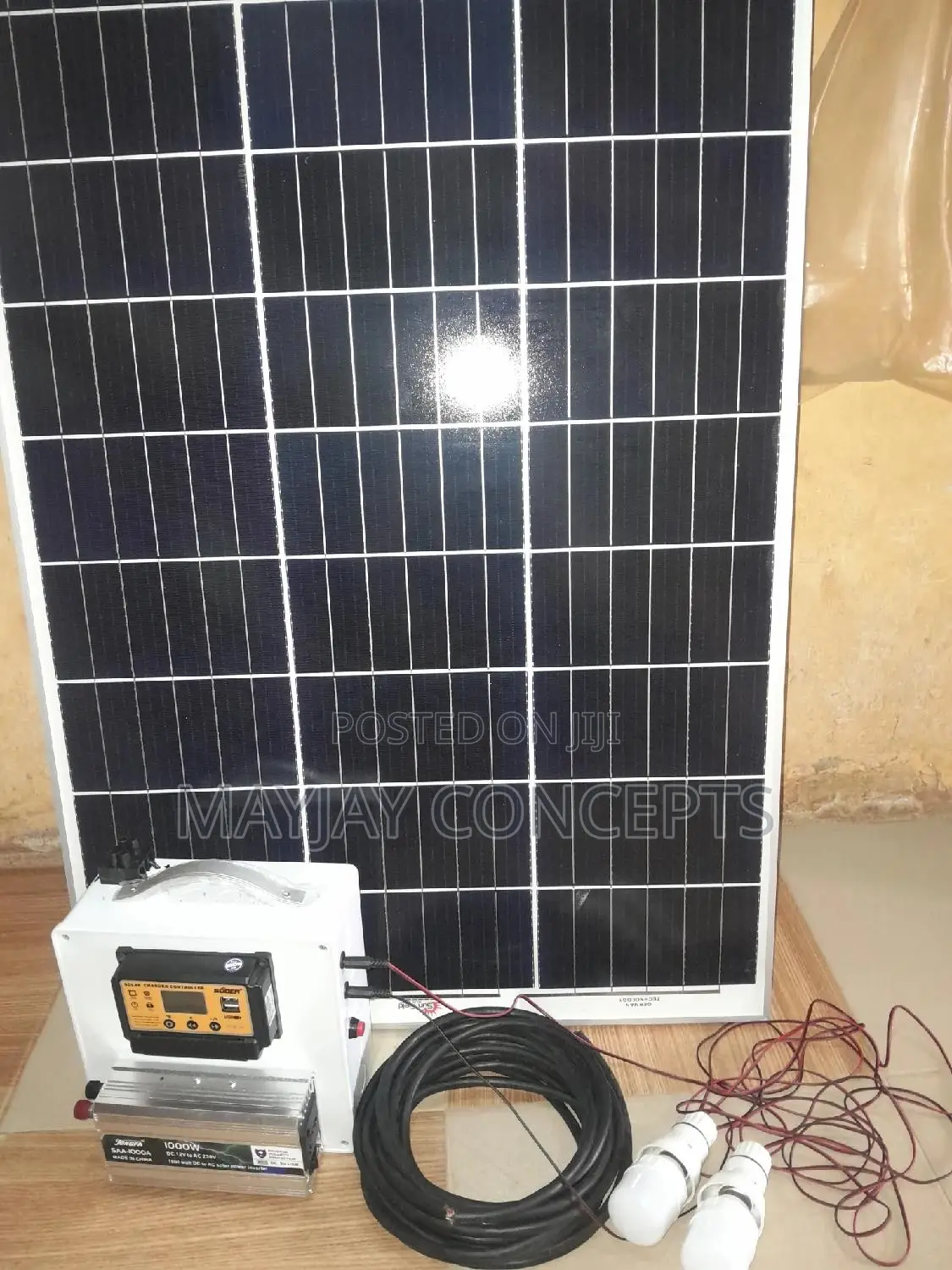 1000w Solar Generator+Panel+Bulb for Tv/Laptop/Fan/Blender