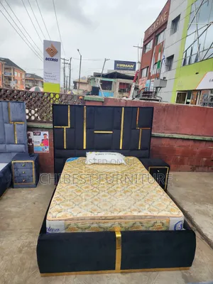 Quality 4.5by6 Upholstery Padded Bed Frame With One Bed Side