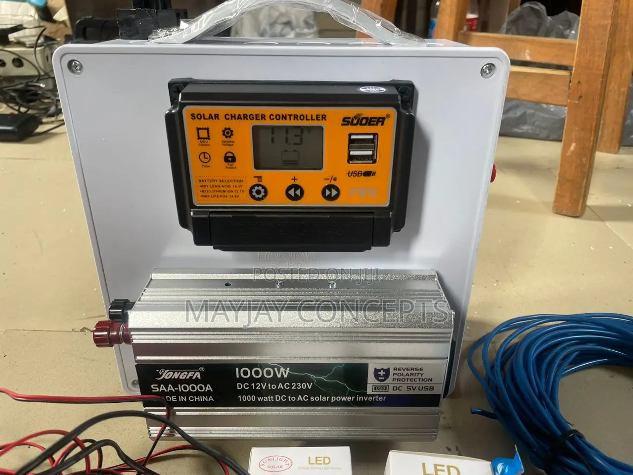 1000w Solar Generator+Panel+Bulb for Tv/Laptop/Fan/Blender