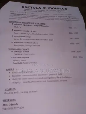 Teaching CV