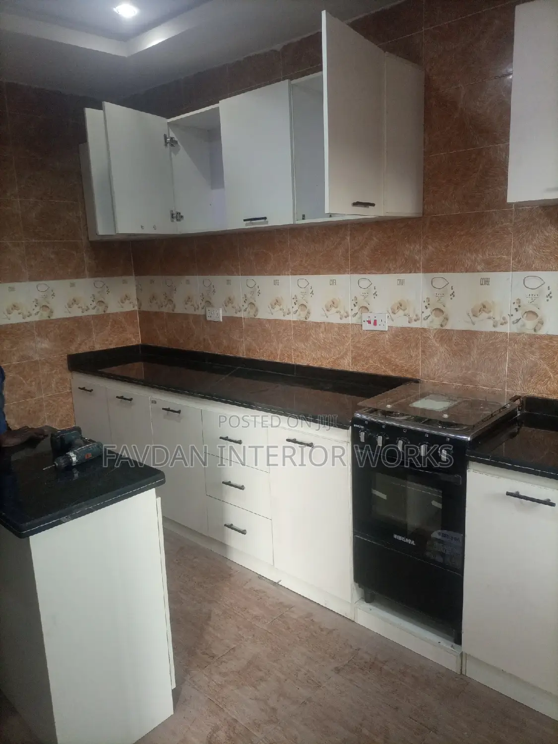 Modern Kitchen Cabinet With Marble Top