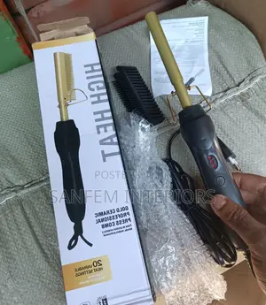 High Heat Electric Gold Hot Comb Brush